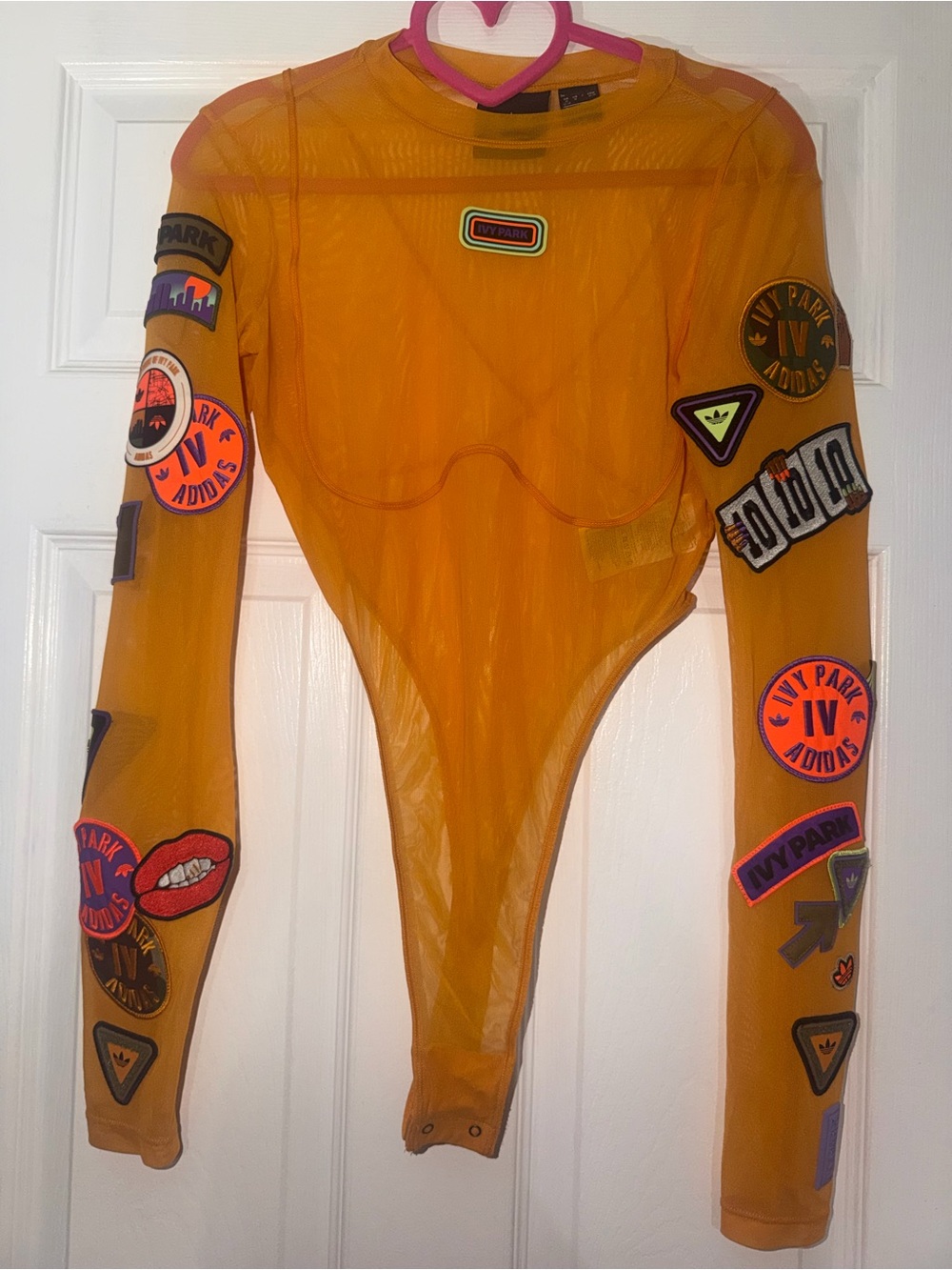 Ivy Park x adidas Orange Power-Mesh Bodysuit
